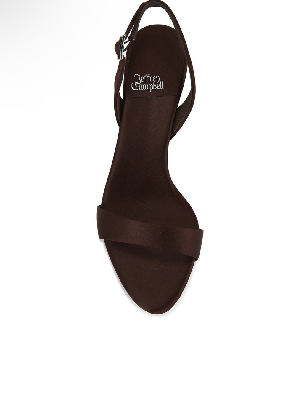 Jeffrey Campbell Coffee Satin Single-Strap Slingback Sandal